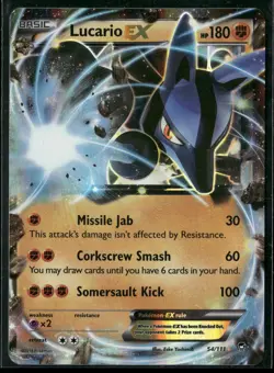 2014 Pokemon XY Furious Fists Lucario EX 54/111 Holo Rare NM - Image 1