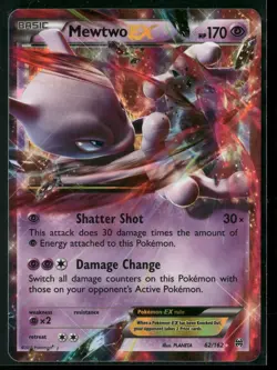 2015 Pokemon XY Breakthrough Mewtwo EX 62/162 Ultra Rare NM - Image 1