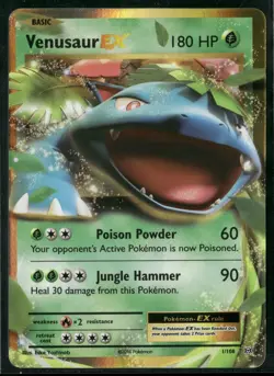 2016 Pokemon XY Evolutions Venusaur EX 1/108 Rare Holo NM - Image 1