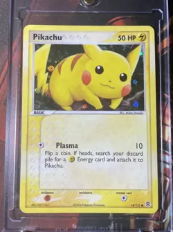 READ - Pikachu 74/112 Reverse Energy Holo - EX Fire Red Leaf Green Pokemon 2004 - Image 2