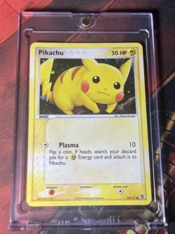 READ - Pikachu 74/112 Reverse Energy Holo - EX Fire Red Leaf Green Pokemon 2004 - Image 4