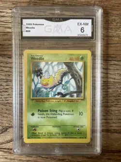 Weedle 69/102 - Base Set Vintage - Pokemon TCG Card - Graded - CGC 6 EX / NM - Image 1