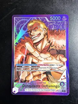 One Piece Donquixote Doflamingo OP14-060 Alt Art Leader The Azure Sea's Seven NM - Image 1