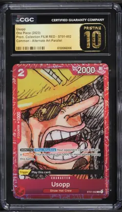CGC 10 Pristine ENGLISH One Piece Usopp ST01-002 Premium Film Red Alt Art - Image 1