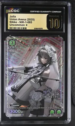 Union Arena GRADED Julia 085 Nikke U⭐ PRISTINE BLACK LABEL 10 CGC ENGLISH - Image 1