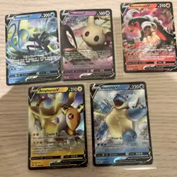 5 Card V Lot Pokemon RARE includes Blastoise Ampharos Mimikyu And More!🔥🔥🔥 - Image 1