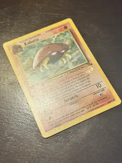 Kabuto Gold W Stamp Stamped Pokemon Card - WOTC Promo - Fossil - 50/62 - NM - Image 3