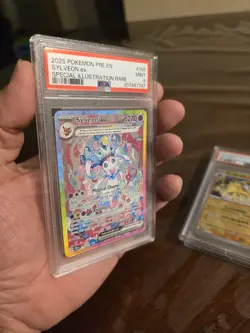 Pokemon TCG Prismatic Evolution Sylveon EX Card 156/131 PSA 9 - Image 3