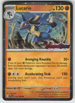 Lucario (Scarlet & Violet Stamp) 114/198 Holo Misc. Cards & Products Pokemon NM - Image 1