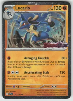 Lucario (Scarlet & Violet Stamp) 114/198 Holo Misc. Cards & Products Pokemon NM - Image 1