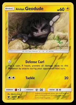 Alolan Geodude 32/111 Reverse Holo Common Crimson Invasion Pokemon Card - Image 1