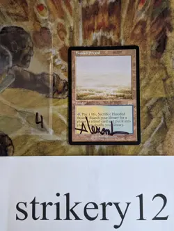 1x Flooded Strand – Onslaught – Signed by Rob Alexander – MTG - Image 1