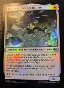 Leonardo, Leader In Blue 0016 Foil Uncommon Teenage Mutant Ninja Turtles MTG - Image 1