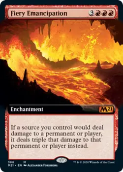 Fiery Emancipation - Extended Art Core Set 2021 (M21) Magic mtg Light Play, x1 - Image 1