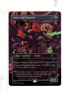 MTG SkeenAB Stonecoil Serpent BORDERLESS FOIL from SLD. NM. - Image 1
