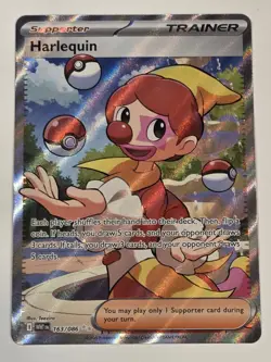 Harlequin White Flare Holo Pokemon Trainer Card 163/086 SV Ultra rare - Image 1