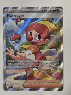 Harlequin White Flare Holo Pokemon Trainer Card 163/086 SV Ultra rare - Image 5