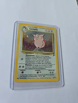 Vintage 1999 Base Set 2 Clefable Holographic Pokemon Card Rare - Image 3