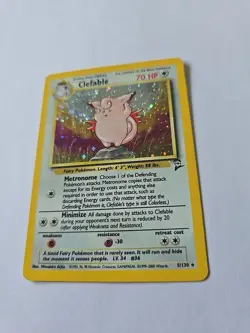 Vintage 1999 Base Set 2 Clefable Holographic Pokemon Card Rare - Image 5
