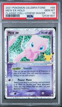 Pokemon Celebrations Mew EX-Holo Classic Collection Legend Maker 88/92 PSA 10 - Image 1