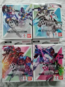 GUNDAM TCG CARD GAME STARTER DECK SET OF FOUR ST01 ST02 ST03 ST04 ENGLISH - Image 1