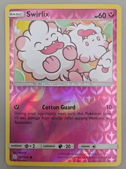 Swirlix 153/236 Cosmic Eclipse Reverse Holo Pokemon TCG - NM - Image 1