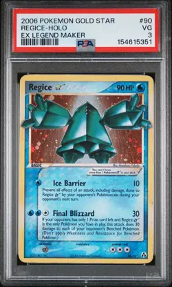 Regice Gold Star 90/92 2006 Pokemon EX Legend Maker PSA 3 - Image 1