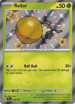 Rellor 108/091 Shiny Rare Paldean Fates Pokemon Near Mint - Image 1