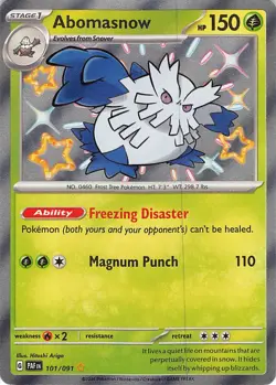 Abomasnow 101/091 Shiny Rare Paldean Fates Pokemon Near Mint - Image 1
