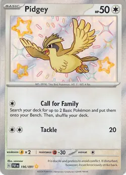 Pidgey 196/091 Shiny Rare Paldean Fates Pokemon Near Mint - Image 1
