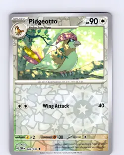 Pokemon TCG Pidgeotto S&V Obsidian Flames 163/197 Reverse Holo Uncommon Card NM - Image 1