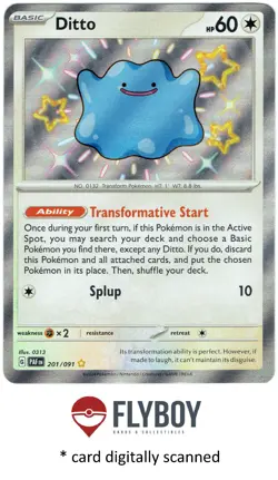 Ditto - 201/091 - Pokemon Paldean Fates - Shiny Holo Rare - NM - Image 1