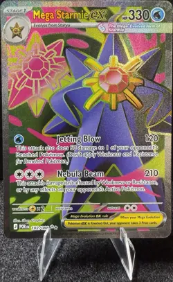 Pokemon Mega Starmie EX 102/088 POR Holo Full Art Ultra Rare 330 HP - Image 1