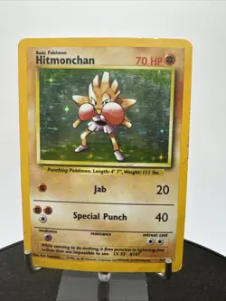Hitmonchan 7/102 Holo Rare Vintage Pokemon Card Base Set - Image 2