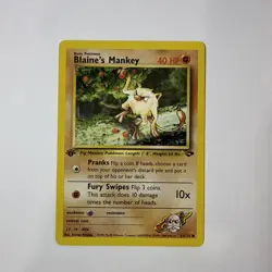 Blaine's Mankey 63/132 Gym Challenge Regular 1st Edition Pokemon TCG - Image 1