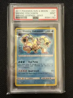 PSA 9 MINT Shining Volcanion 27/73 HOLO RARE Pokemon Shining Legends Graded Slab - Image 1