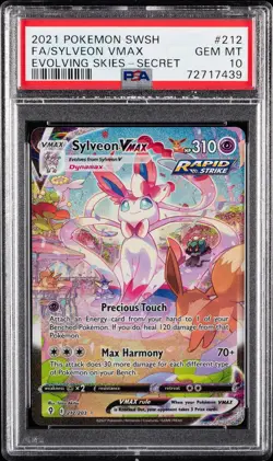 Pokemon TCG Sylveon Vmax SWSH07: Evolving Skies 212/203 Secret Rare PSA 10 - Image 1