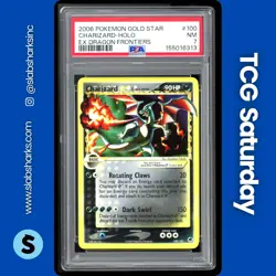 2006 POKEMON EX DRAGON FRONTIERS #100/101 CHARIZARD GOLD STAR HOLO PSA 7 - Image 1