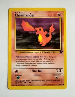 2000 Pokemon CHARMANDER Team Rocket "d" INK ERROR Non Holo MISPRINT #50/82 WOTC - Image 1