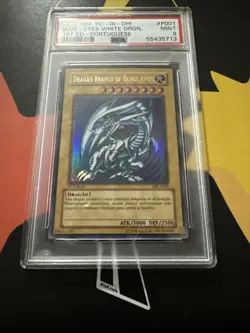 Blue-Eyes White Dragon 1st Edition Portuguese DIK-P001 2002 Yu-Gi-Oh PSA 9 - Image 2