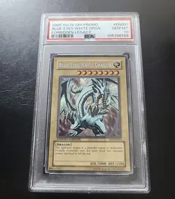 Yugioh PSA 10 GEM Blue-Eyes White Dragon FL1-EN001 Secret Rare Forbidden Legacy - Image 1