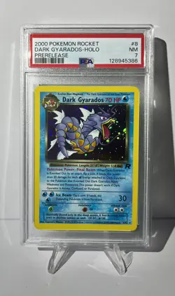 Pokemon Dark Gyarados Team Rocket 8/82 Holo Prerelease PSA 7 70HP Card English - Image 1
