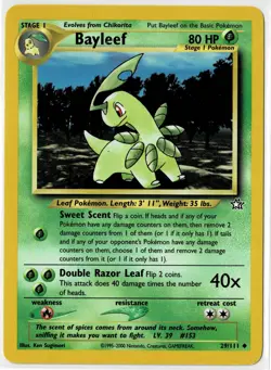 Bayleef 29/111 Pokemon Neo Genesis Unlimited WOTC Uncommon Card LP - Image 1