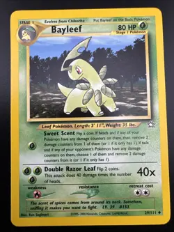 Bayleef 29/111 Pokemon Neo Genesis Unlimited WOTC Uncommon Card LP - Image 3