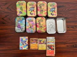 Pokemon Prismatic Envolution Mini Tin Set of 8 w/ Holo Cards - Image 2