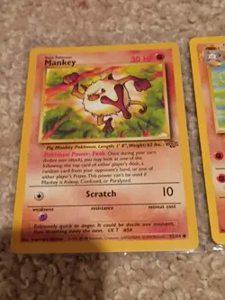 Pokemon Jungle Mankey 55/64 & Primape 43/64 Vintage Collectible Rare Cards WOTC - Image 5