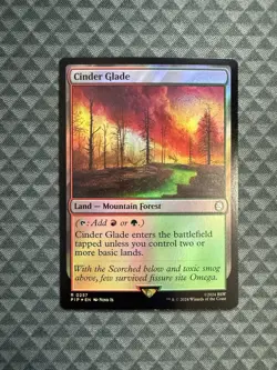 MTG Cinder Glade #0257 Foil Rare Universes Beyond: Fallout (PIP) - Image 1
