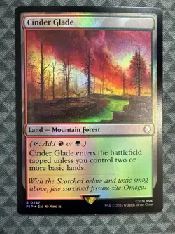 MTG Cinder Glade #0257 Foil Rare Universes Beyond: Fallout (PIP) - Image 2