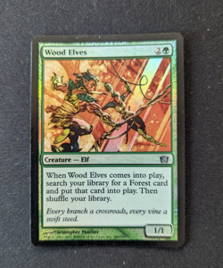 Magic Mtg FOIL Core Set 8th Edition Wood Elves lightly played - Image 1