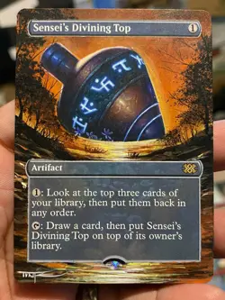 Sensei's Divining Top SUMMER MTG Double Masters Hand Painted Altered Art Tentz - Image 1